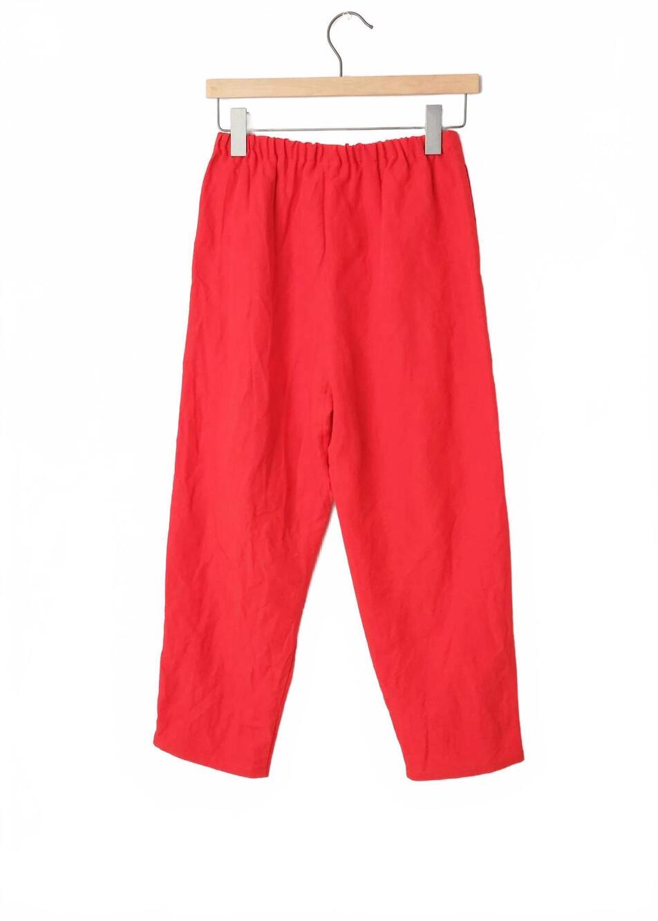 NEW APUNTOB women's linen tapered trouser in pomegranate